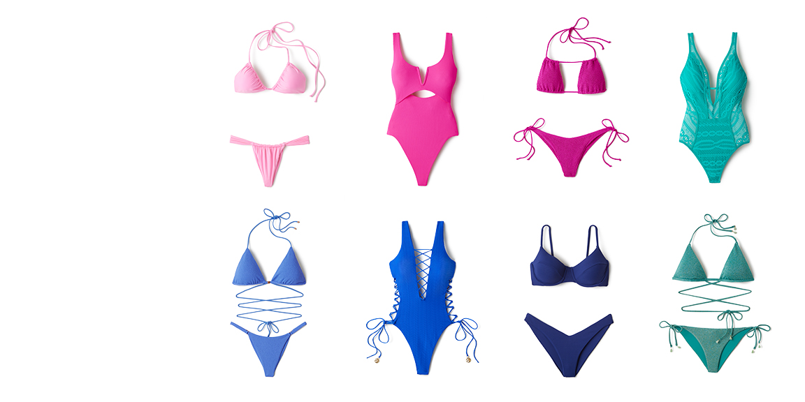 Trending new swim silhouettes are sexy-fun